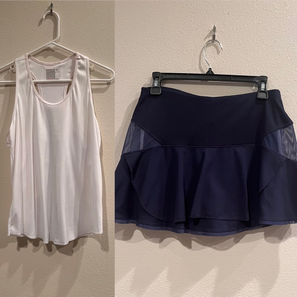 Lucky in Love tennis duo! 1 top and 1 skirt. Both come together.